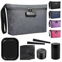 Odor-proof Travel Organizer Storage Kit, 11pcs/set Including Metal Grinder & Airtight Storage Jar & Scented Isolation Pouch &...