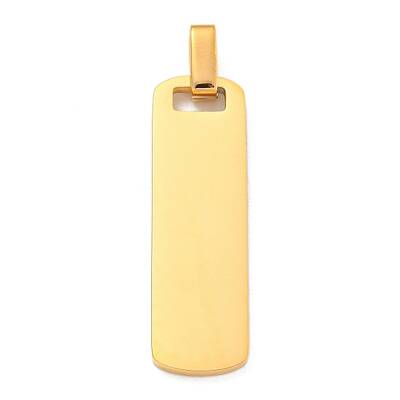 Ion Plating(IP) Rectangle 304 Stainless Steel Stamping Blank Tag Pendants