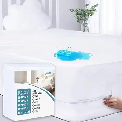 Biloban Zippered Mattress Protector Waterproof, Ultra-Soft Breathable Bed Bug Proof Mattress Encasement 6-Sided Topper Cover ...