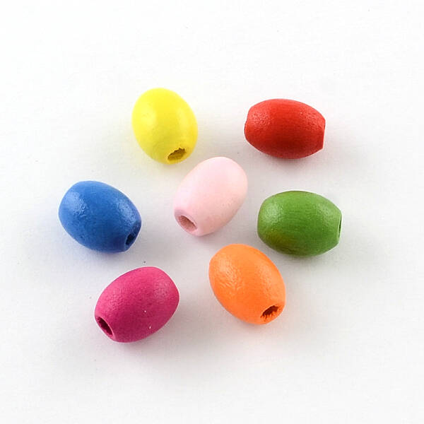 Dyed Natural Wood Beads