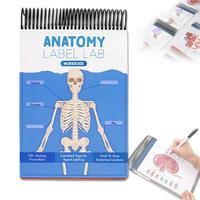 Anatomy Label Workbook, 1 Piece Skeleton Body Structure Diagram Anatomy Label Workbook, Educational Supplies for Students Lea...
