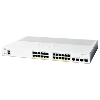 Cisco C1300-24P-4G | Catalyst 1300 Series 1300-24P-4G 24 x 10/100/1000Base-T RJ-45 PoE+ and 4 x 1GbE SFP Uplink Ports Layer 3...