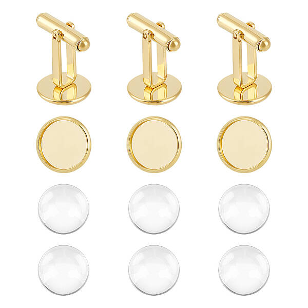 DIY Blank Dome 304 Stainless Steel Cufflinks Making Kit