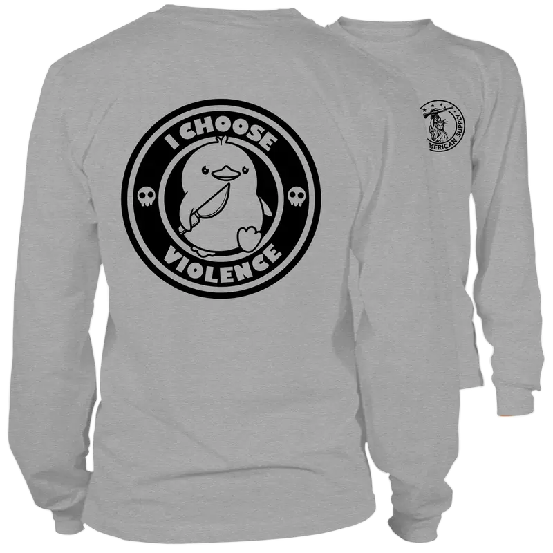 Violence- Long Sleeve Heather Gray T-Shirt