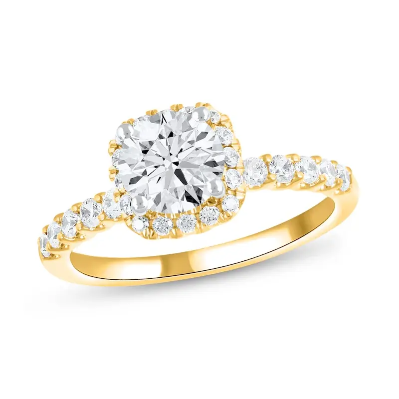 14K Gold 1 to 3.5 CT.T.W. Round Lab Created Diamond Engagement Ring D VVS1-VS1 Clarity 3EX IGI Certified