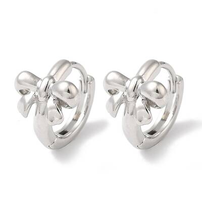 Bowknot Brass Hoop Earrings for Women