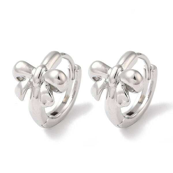 Bowknot Brass Hoop Earrings for Women