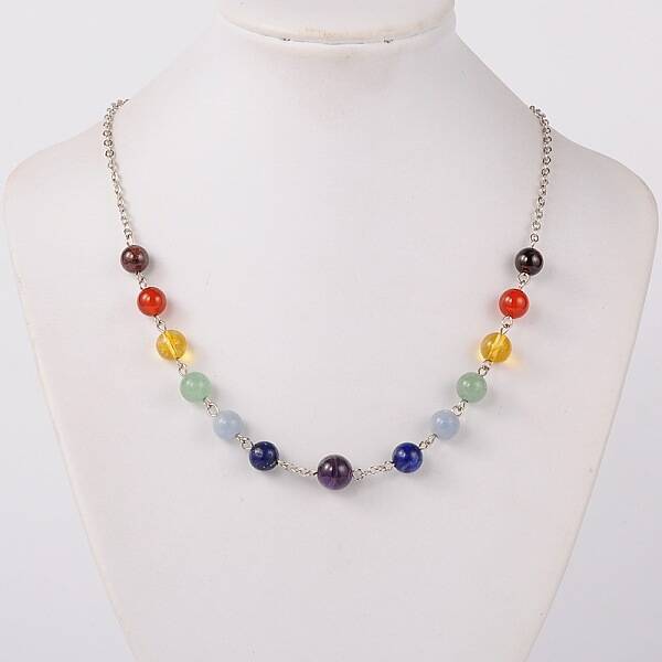 Seven Chakra Natural Gemstone Beaded Necklaces