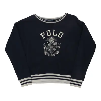 Age 12-14 Ralph Lauren Graphic Sweatshirt - XL Navy Cotton Blend