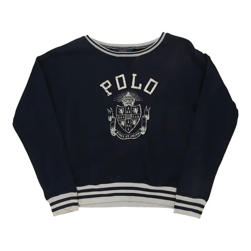Age 12-14 Ralph Lauren Graphic Sweatshirt - XL Navy Cotton Blend