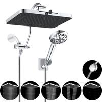 Hibbent Upgraded 5-spray 13'' Shower Head, High Pressure Rainfall Shower Head, Dual Showerhead Combo with 10-mode Handheld Sp...