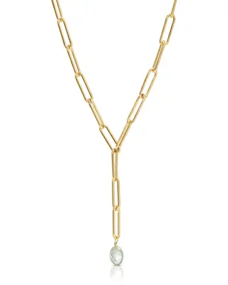 Peryn Moss Amethyst Lariat Necklace | Metal Color: Gold