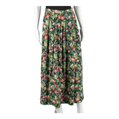 SUSAN BRISTOL Long Flare Skirt Red Floral Womens S