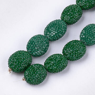 Handmade Polymer Clay Rhinestone Beads