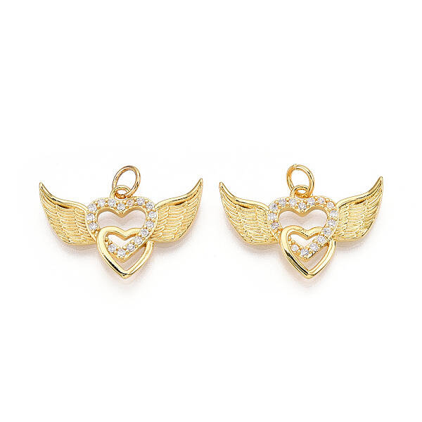 Brass Micro Pave Cubic Zirconia Pendants