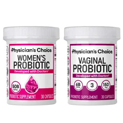Physician's Choice Power Duo: Daily Digestion, Immune, Urinary Tract & Feminine Support for Women with Women's Probiotic + Va...