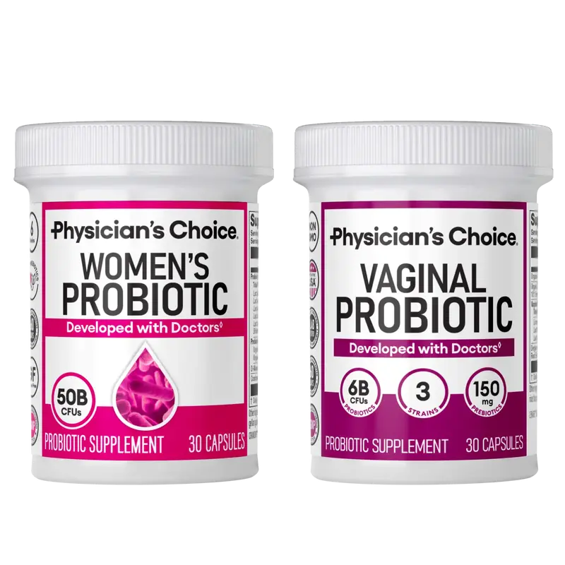 Physician's Choice Power Duo: Daily Digestion, Immune, Urinary Tract & Feminine Support for Women with Women's Probiotic + Va...