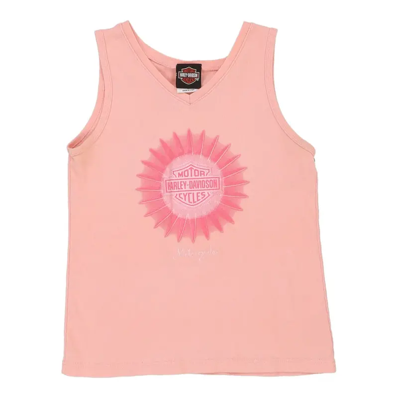 Bedford Heights Ohio Harley Davidson Top - Medium Pink Cotton