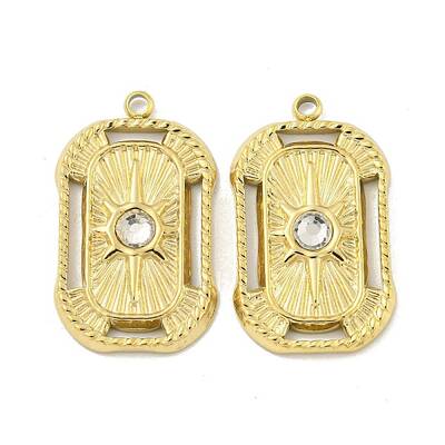 304 Stainless Steel Rhinestone Pendants