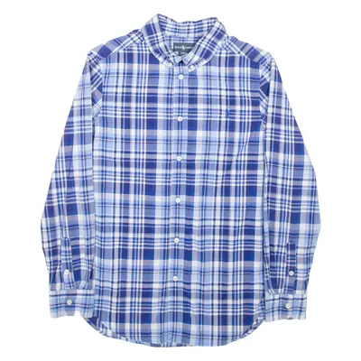 RALPH LAUREN Boys Shirt Blue Check Long Sleeve L