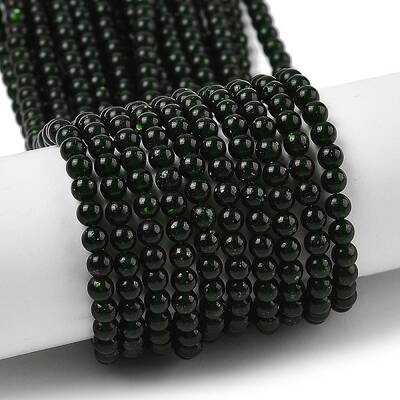 Synthetic Green Goldstone Beads Strands