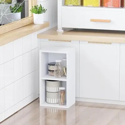 2-Tier Bookcase, Solid Wood Storage Shelf , Cube Organizer  Floor Standing Display Shelving for Bedroom, Living Room, Office ...