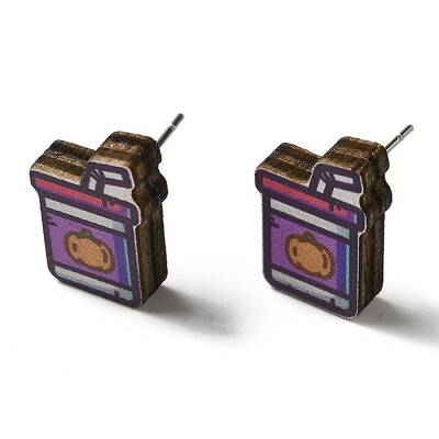 Wood Stud Earrings