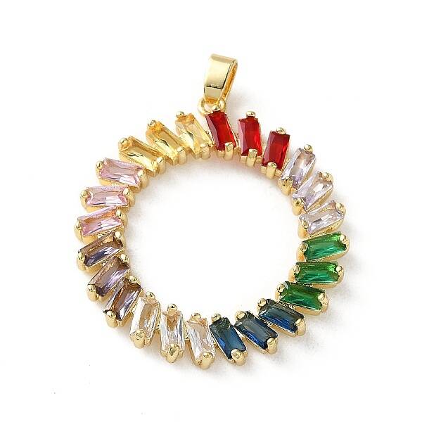 Brass Micro Pave Cubic Zirconia Pendants