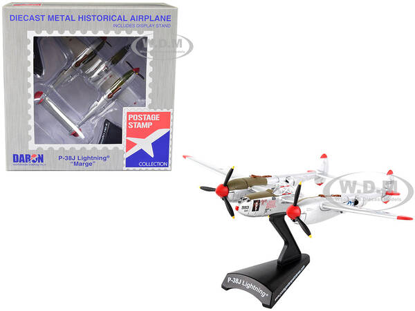 Lockheed P-38J Lightning Fighter Aircraft Marge Pilot Richard Ira Dick Bong - United States Air Force 1/115 Diecast Model...
