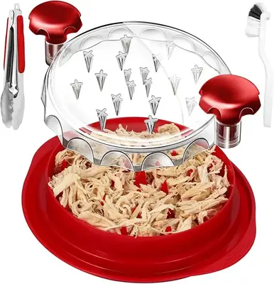Chicken Shredder, Large Chicken Breast Shredder Tool Twist with Visible Meat Shredder Machine, Strong Anti-Slip Strip, Ergono...
