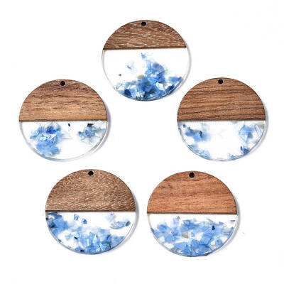 Transparent Resin & Walnut Wood Pendants