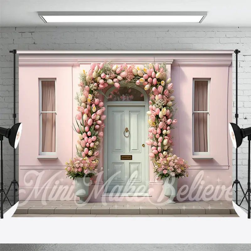 Romantic Pink Flower Shop Spring Wedding Backdrop - Aperturee
