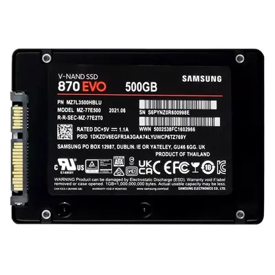 MZ-77E500B Samsung 870 EVO Series 500GB 2.5-inch 6GB/s SATA 512MB Cache V-NAND 3bit MLC Solid State Drive