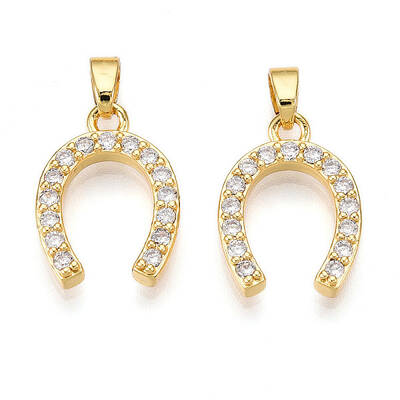 Brass Micro Pave Cubic Zirconia Pendants