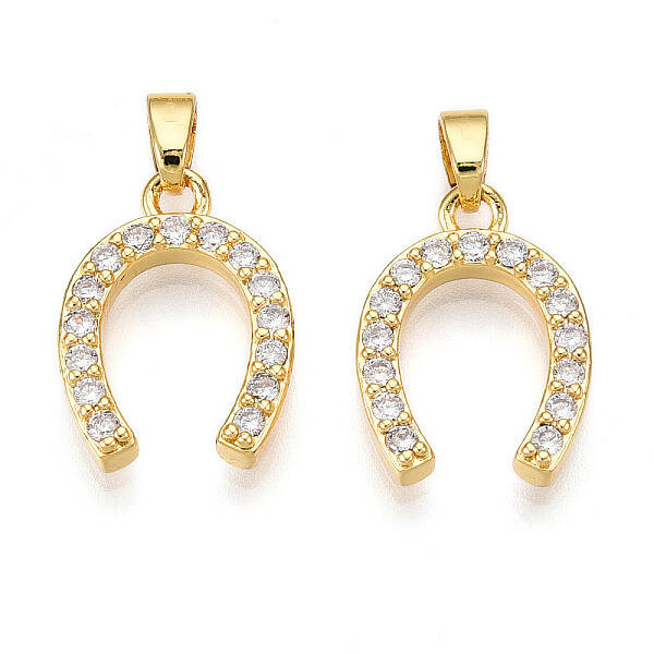 Brass Micro Pave Cubic Zirconia Pendants