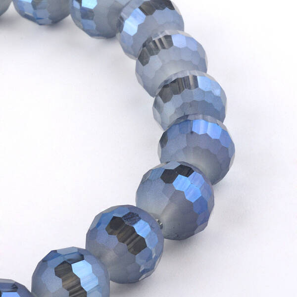 Faceted(96 Facets) Round Electroplate Glass Bead Strands