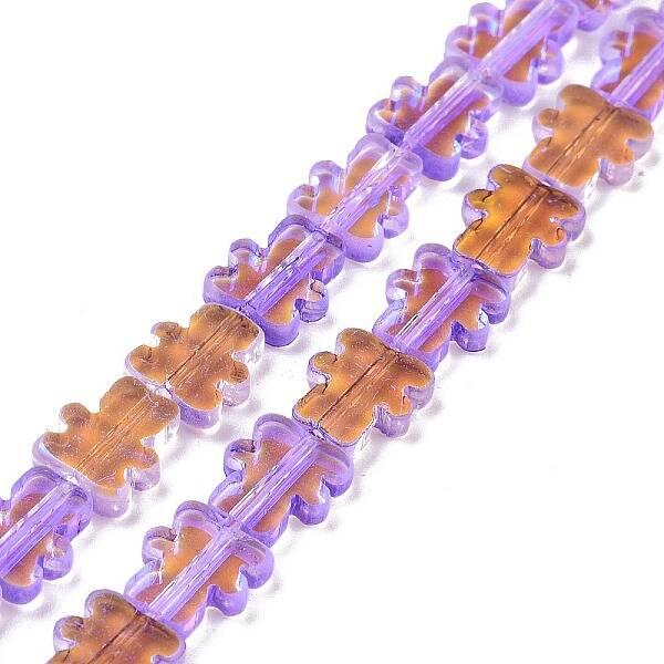 Transparent Electroplate Glass Beads Strands
