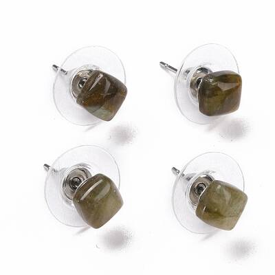 Natural Labradorite Ear Studs