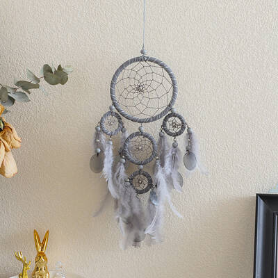 Woven Web/Net with Feather Pendant Decorations