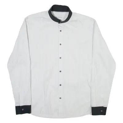 JOOP! JEANS Mens Shirt White Pinstripe Long Sleeve XL