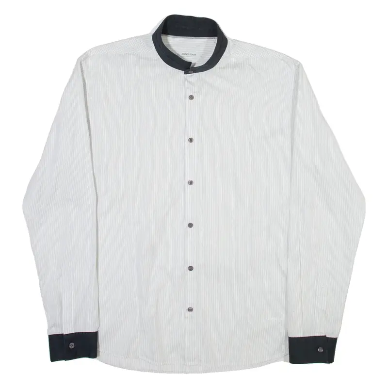JOOP! JEANS Mens Shirt White Pinstripe Long Sleeve XL