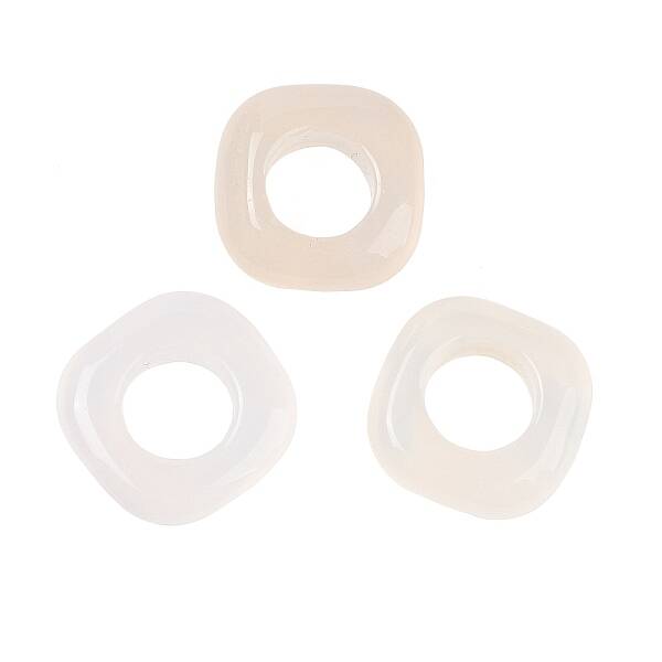 Natural White Chalcedony Linking Rings