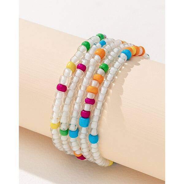Bohemian Glass Beaded Stretch Bracelet Sets