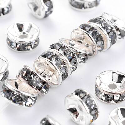 Brass Grade A Rhinestone Spacer Beads