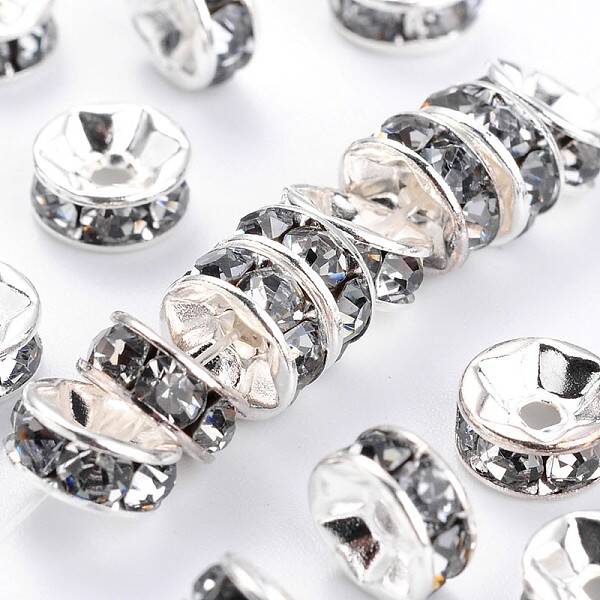 Brass Grade A Rhinestone Spacer Beads