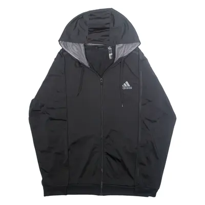 ADIDAS Mens Track Jacket Black Hooded XL