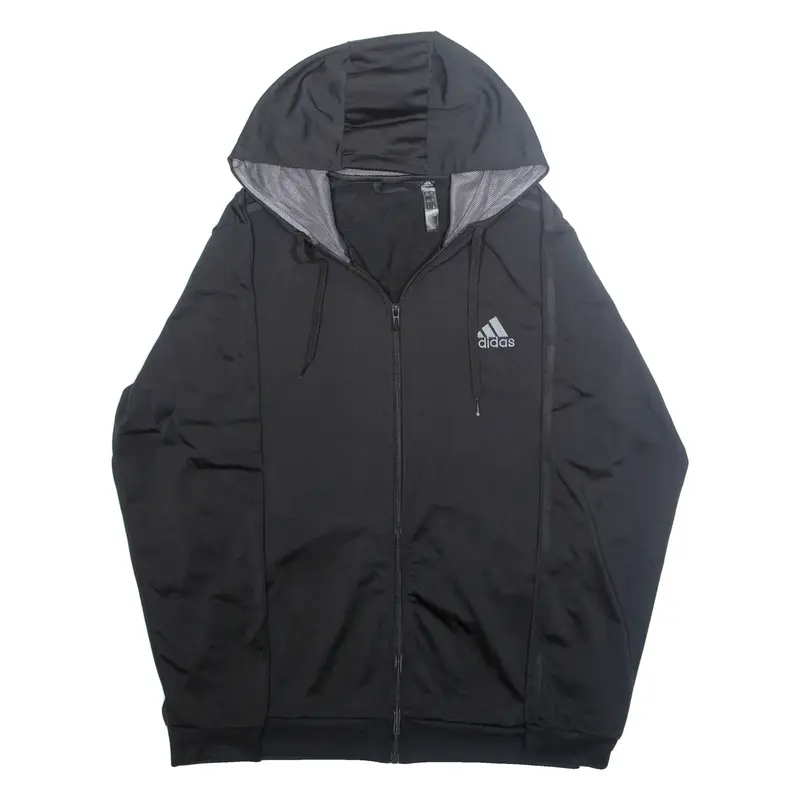 ADIDAS Mens Track Jacket Black Hooded XL