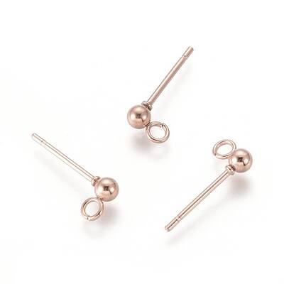 304 Stainless Steel Ball Stud Earring Post