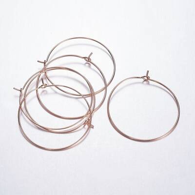 Brass Wine Glass Charm Rings Hoop Earrings