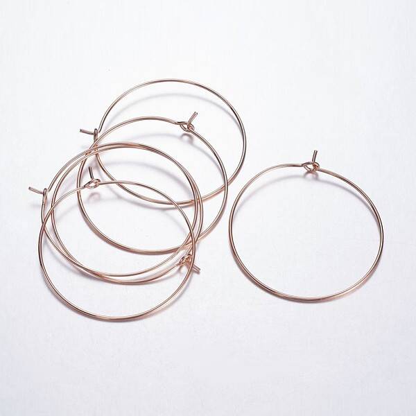 Brass Wine Glass Charm Rings Hoop Earrings